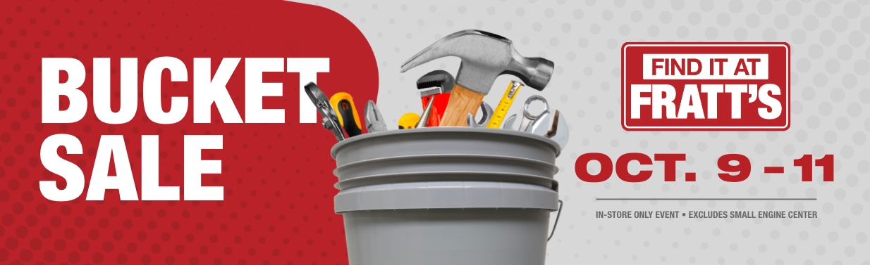 Tools in a bucket. Bucket Sale. 